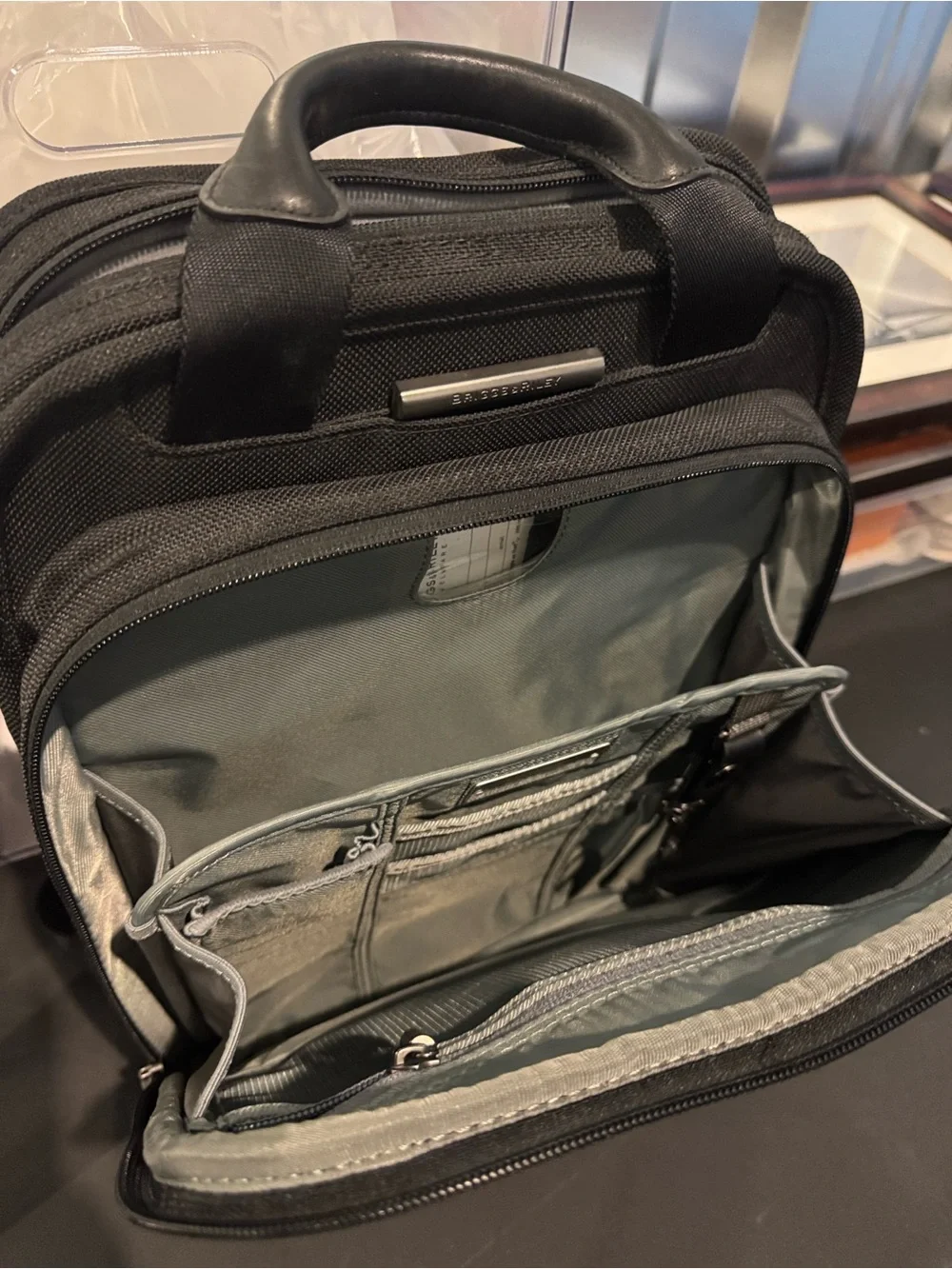 Briggs & Riley Black Laptop Briefcase with Front Zip Pocket